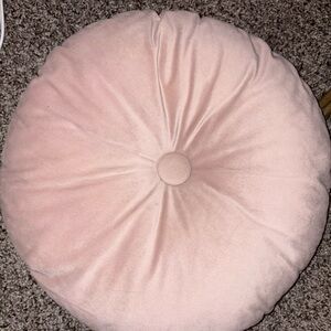 Round Pink Velvety Pillow